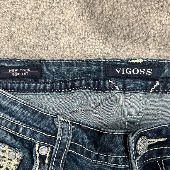 Vigoss Women's Embellished Blue Jeans S13/14 L31 Heritage Fit Boot Cut - Picture 4 of 9